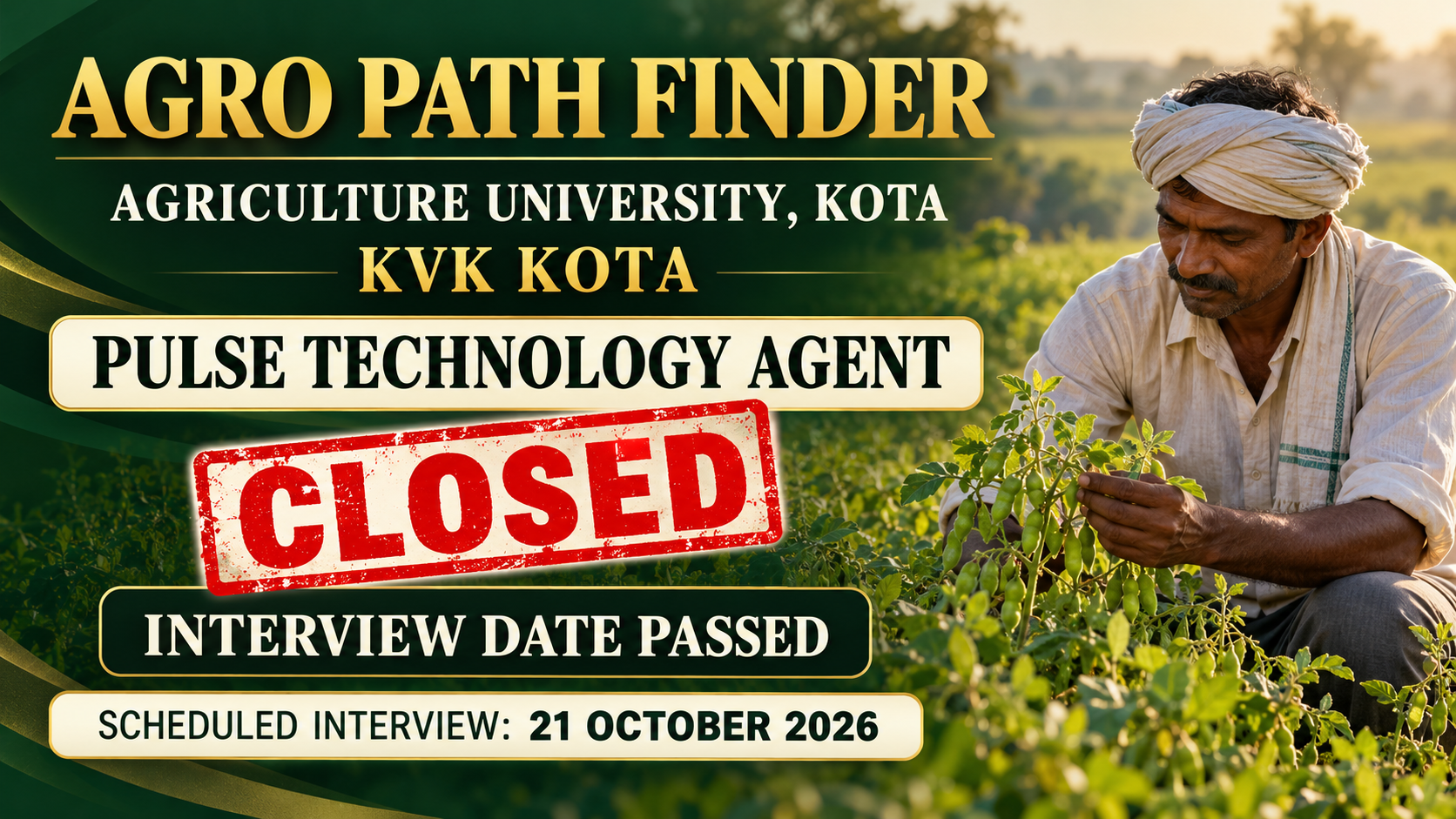 KVK Kota PTA Recruitment 2026: Closed—Interview Date Passed
